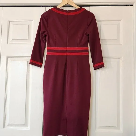 Boden NWT Petite Mulled Wine Nellie Ponte V-Neck Wrap Dress - Picture 4 of 15